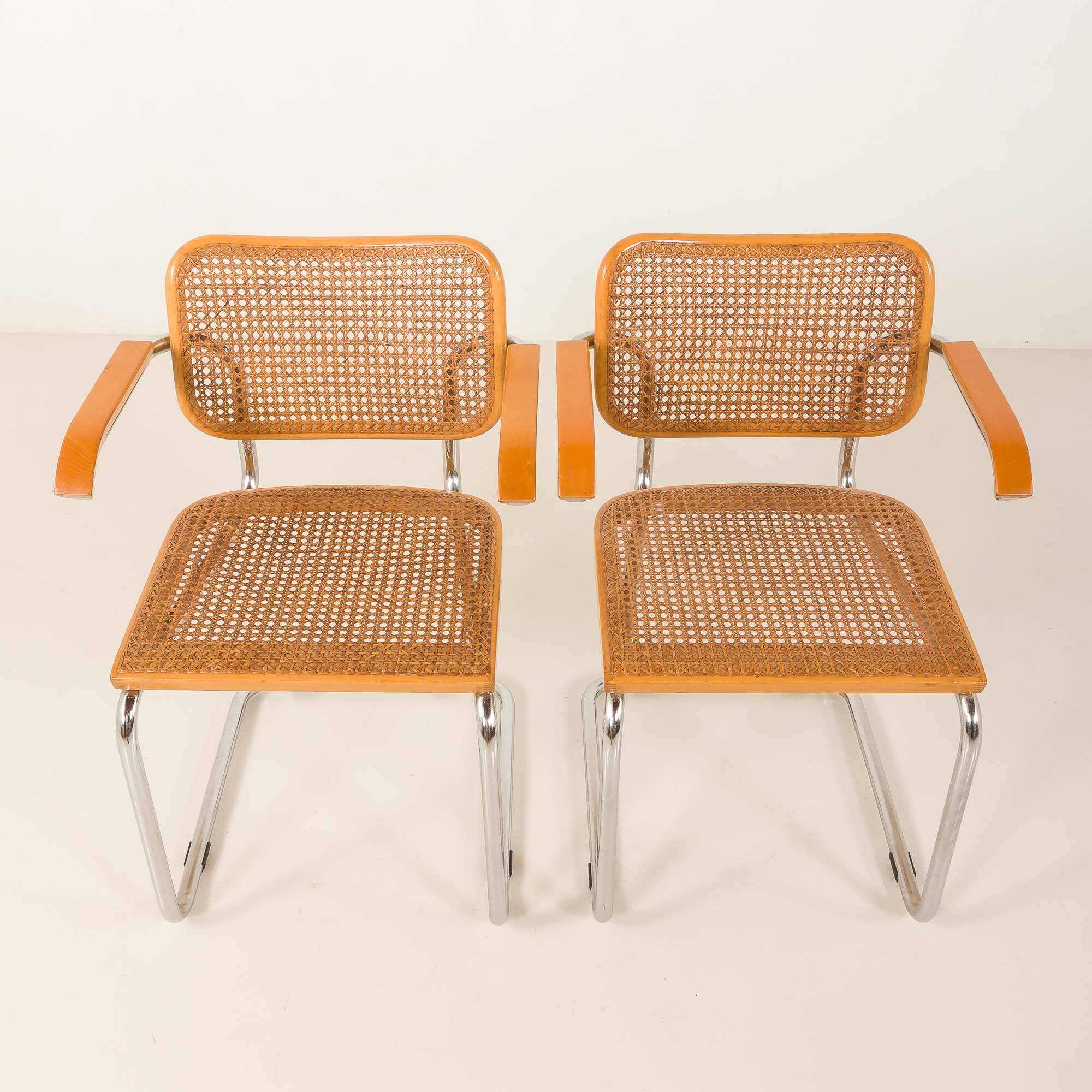 Pair of Italian vintage Ceska chairs by Gavina, 1960s