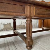Solid walnut farmhouse castle table 1900 XXL
