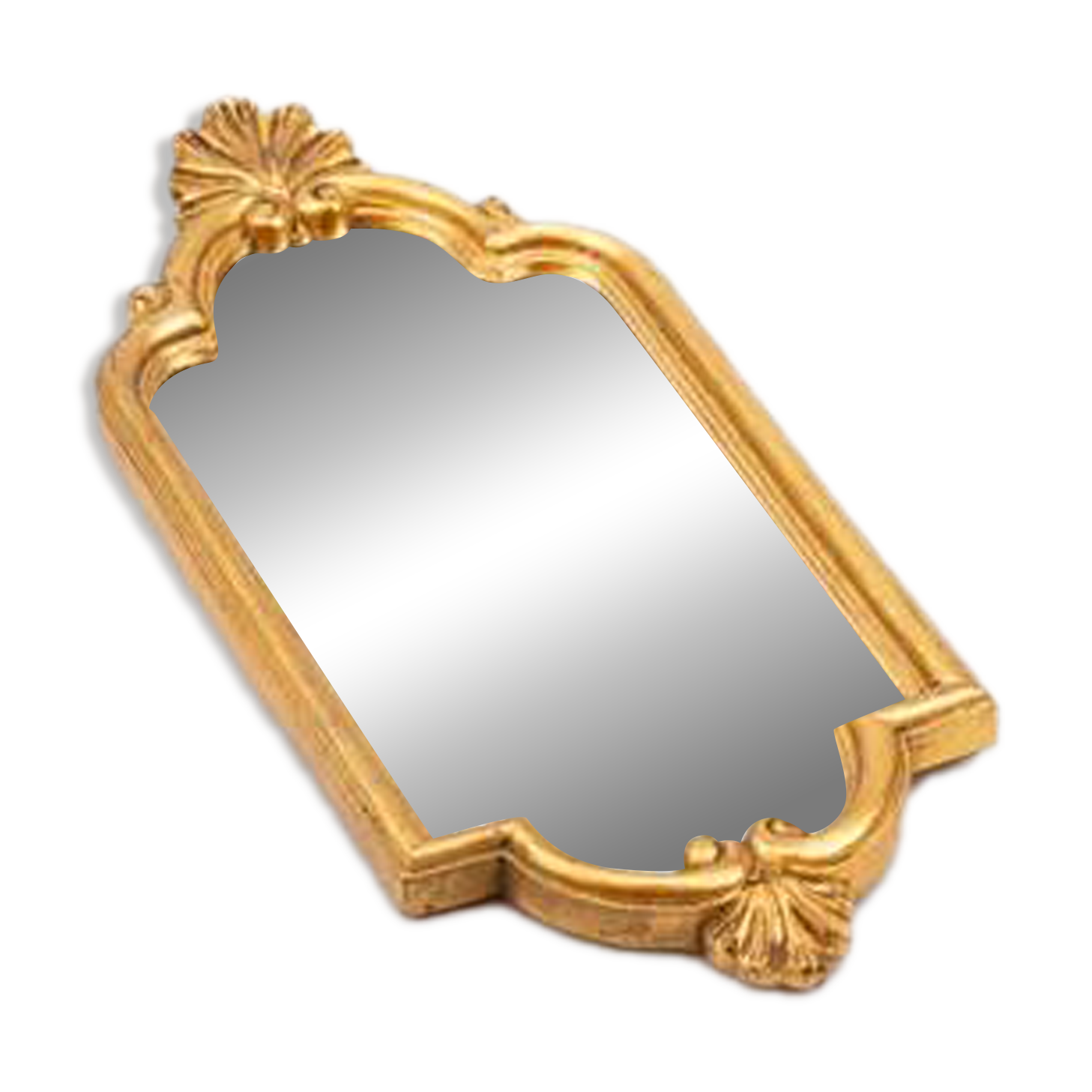 Small golden mirror in baroque style - H 43 cm