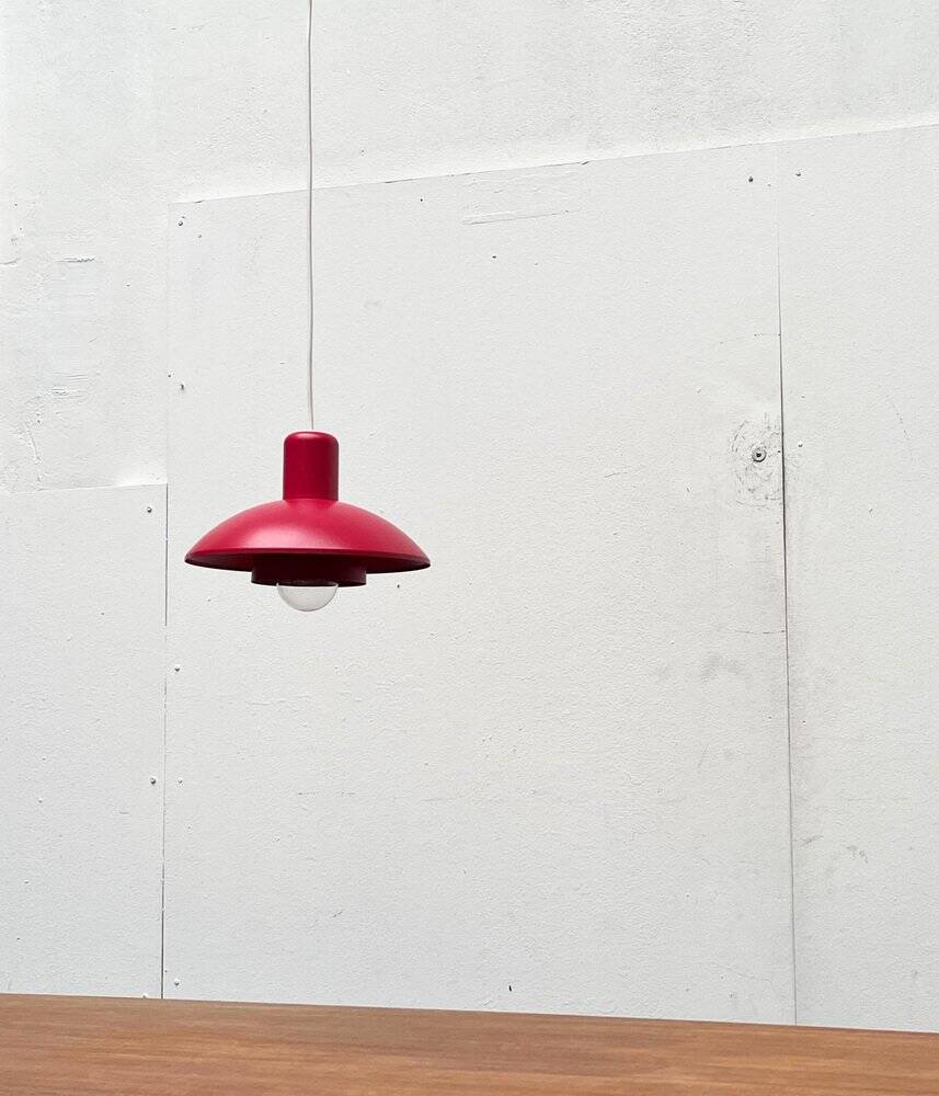 Red pendant lamp model 728 Danish mid-century by Horn, 1960s.