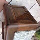 Two-door oak bedside table / 50s/60s