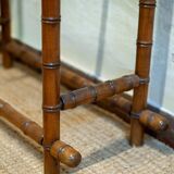 Coat rack with mirror and umbrella stand in faux bamboo, 1950s.