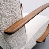 1930 Jindrich Halabala Bentwood Armchair in Ivory Premium Buckle