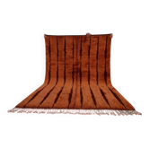 Tapis berbère marocain orange brun en laine 400x300 cm – Grand tapis XXL
