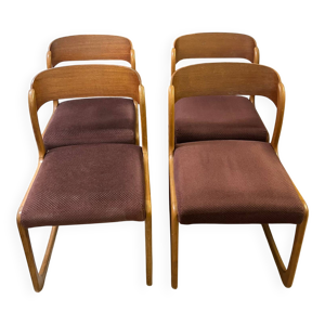 4 chaises traîneau baumann