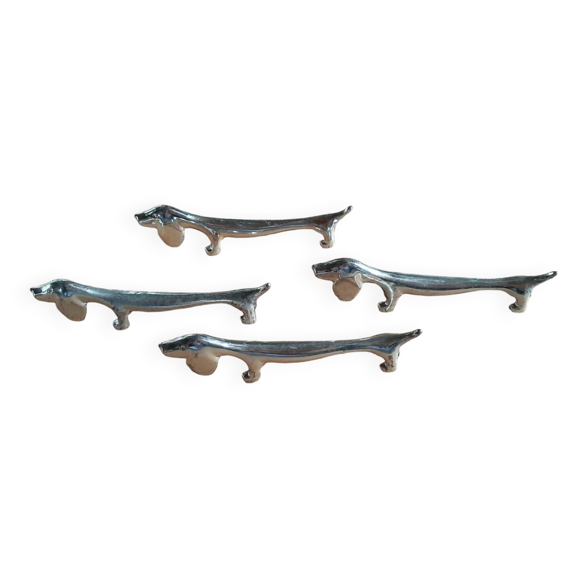 Vintage silver metal knife holder