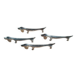 Vintage silver metal knife holder