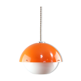 Space Age Italian Orange Plexiglass Pendant Lamp, 1970s