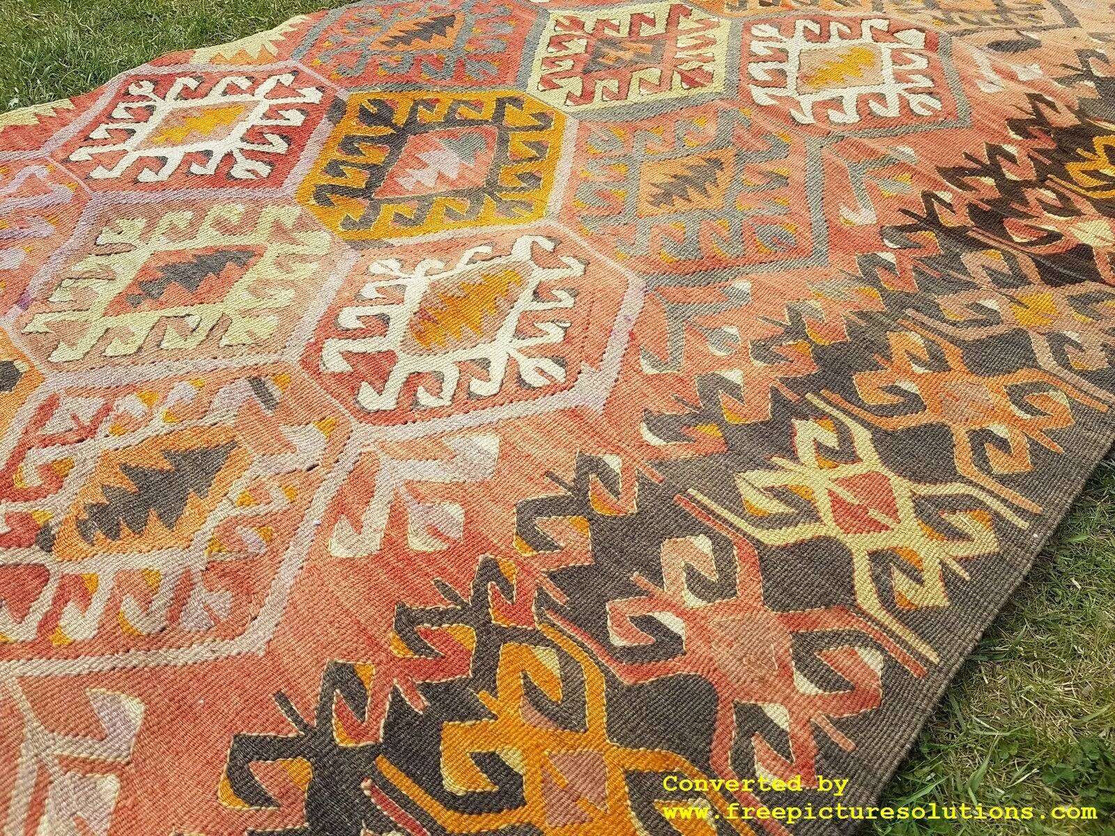 Vintage Turkish hallway rug 92x273 cm