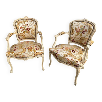 Pair of LXV style armchairs