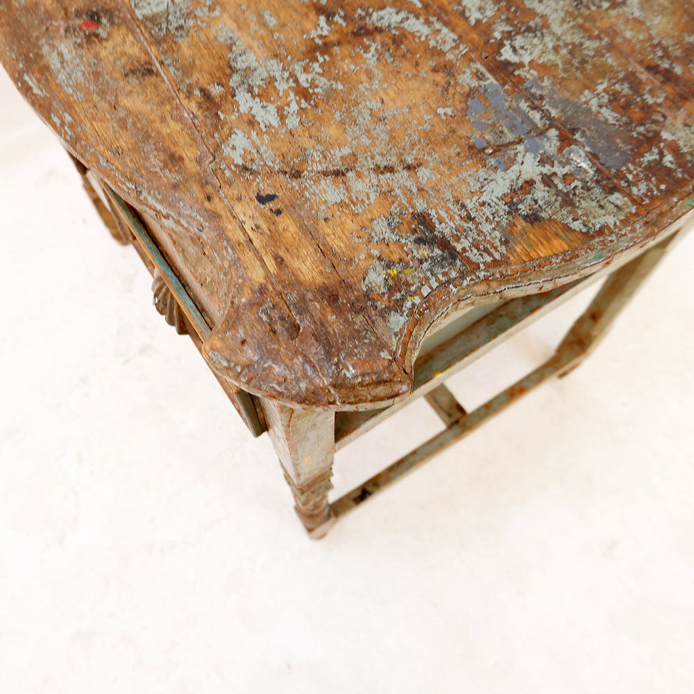 Side table with 2 drawers in patinated wood - 20th century