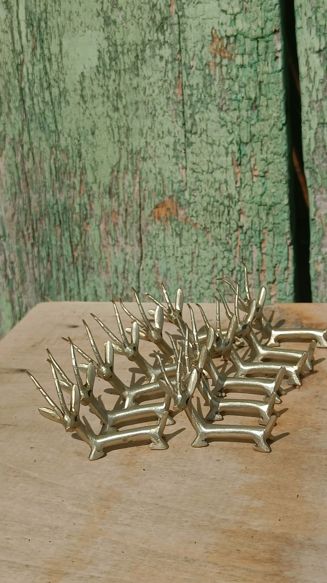 Handcrafted brass gazelle knife rests x12