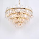 Chandelier Kalmar 'Corina', gilded brass and glass, Austria, 1970.