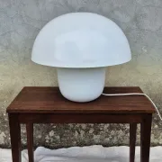 Lampe champignon blanche en métal style space age