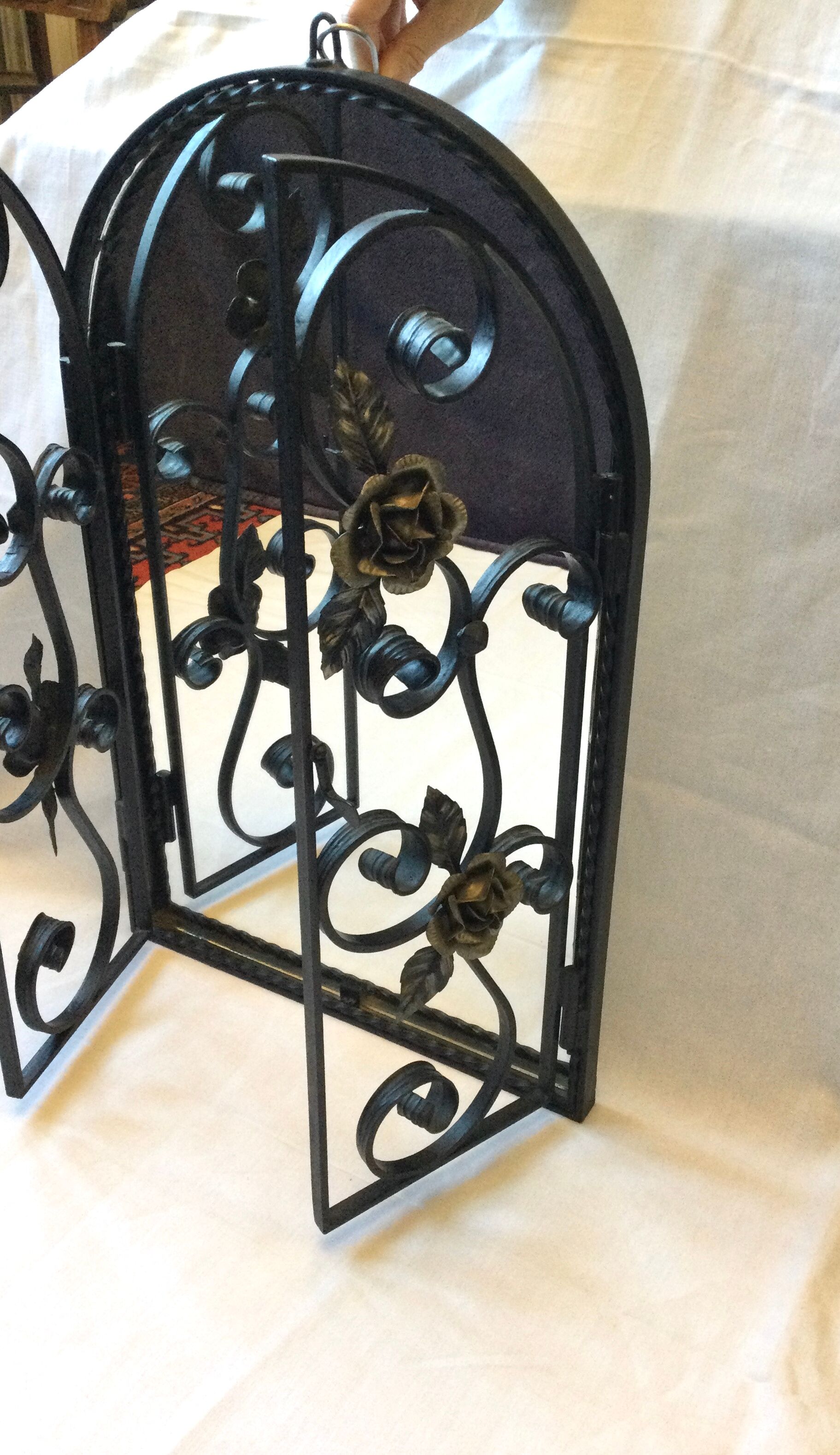 Art Nouveau wrought iron mirror