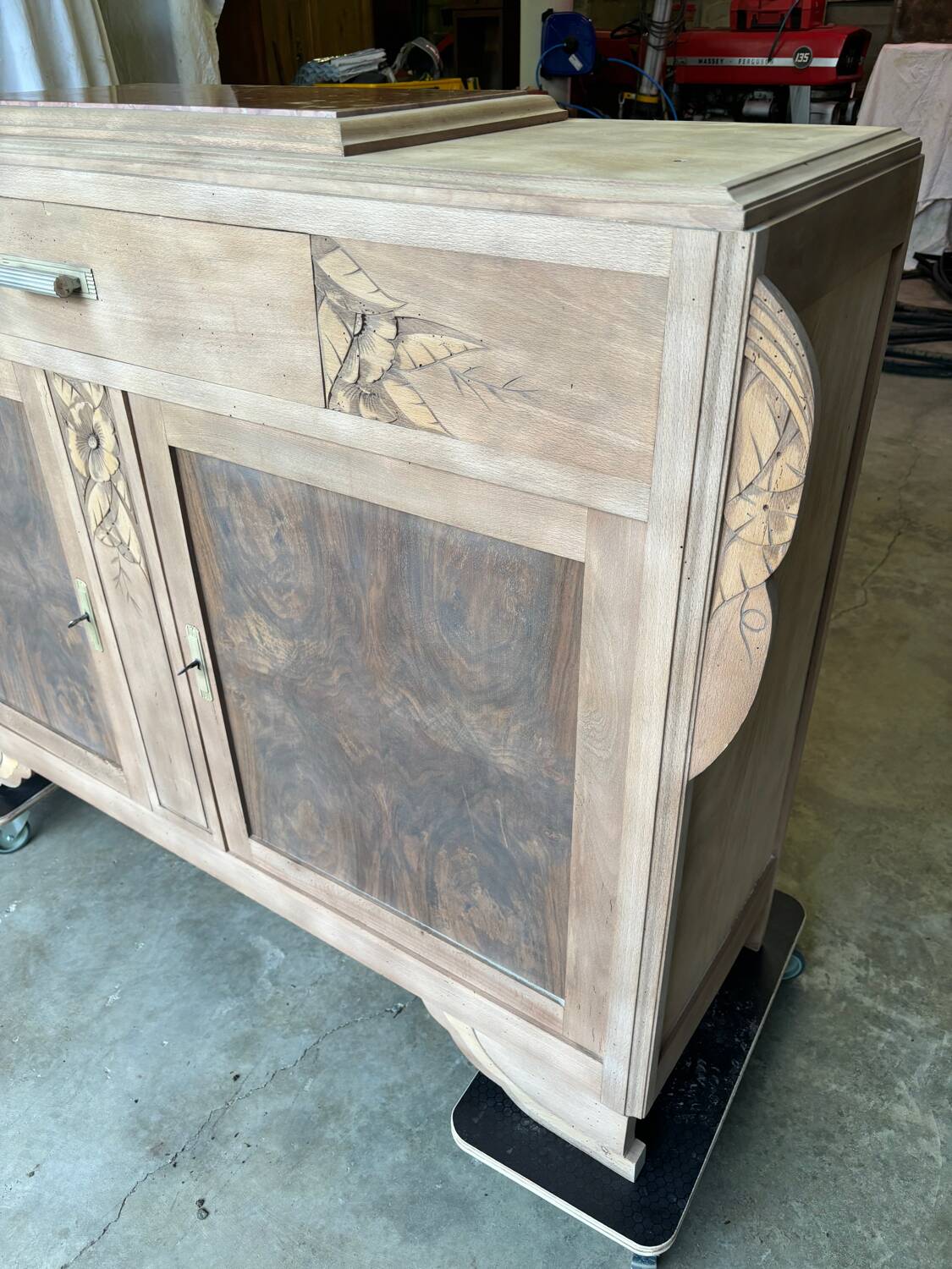 Raw wood sideboard
