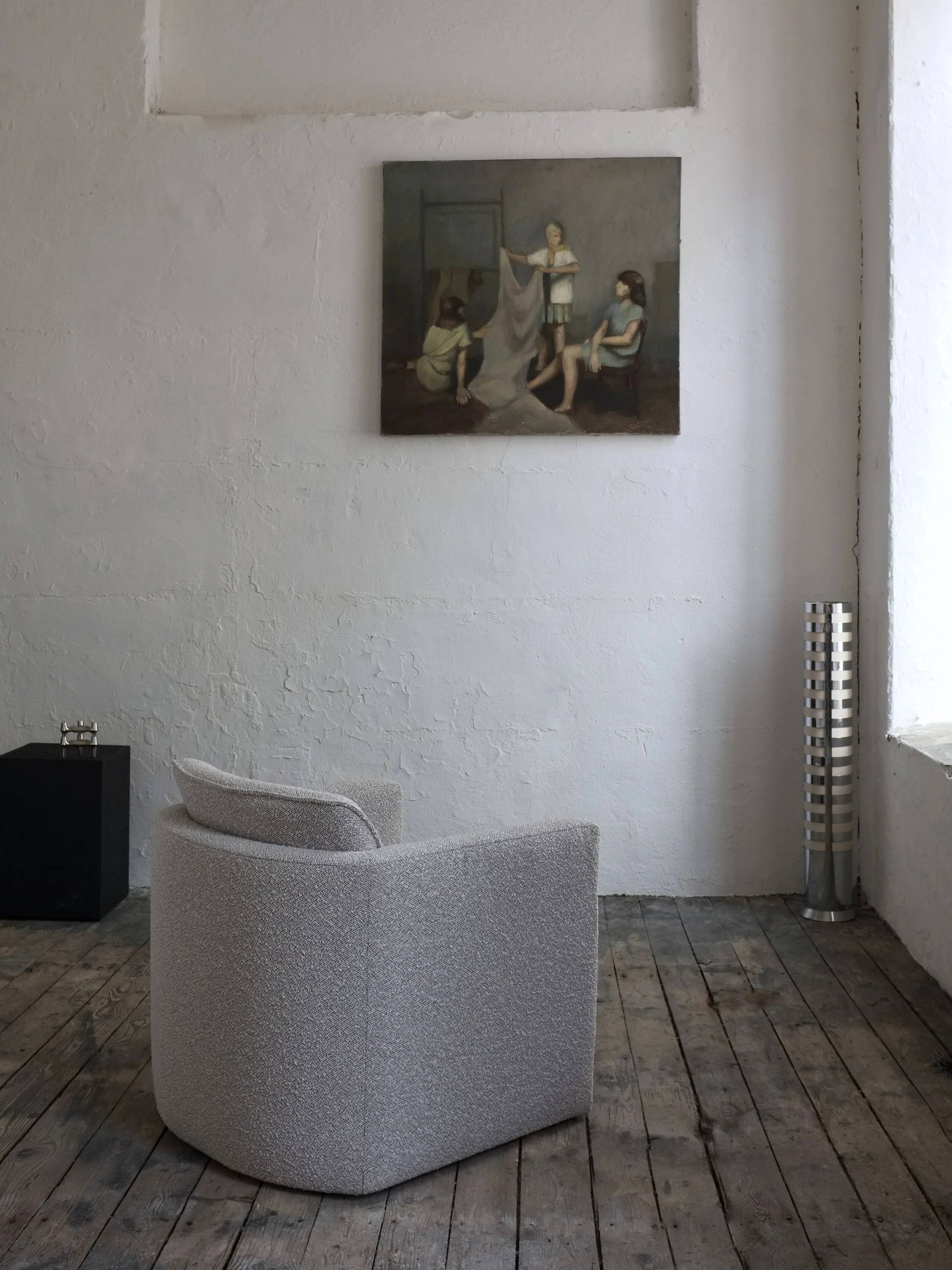 Fauteuil lounge Gray Dedar en bouclette | Années 1990