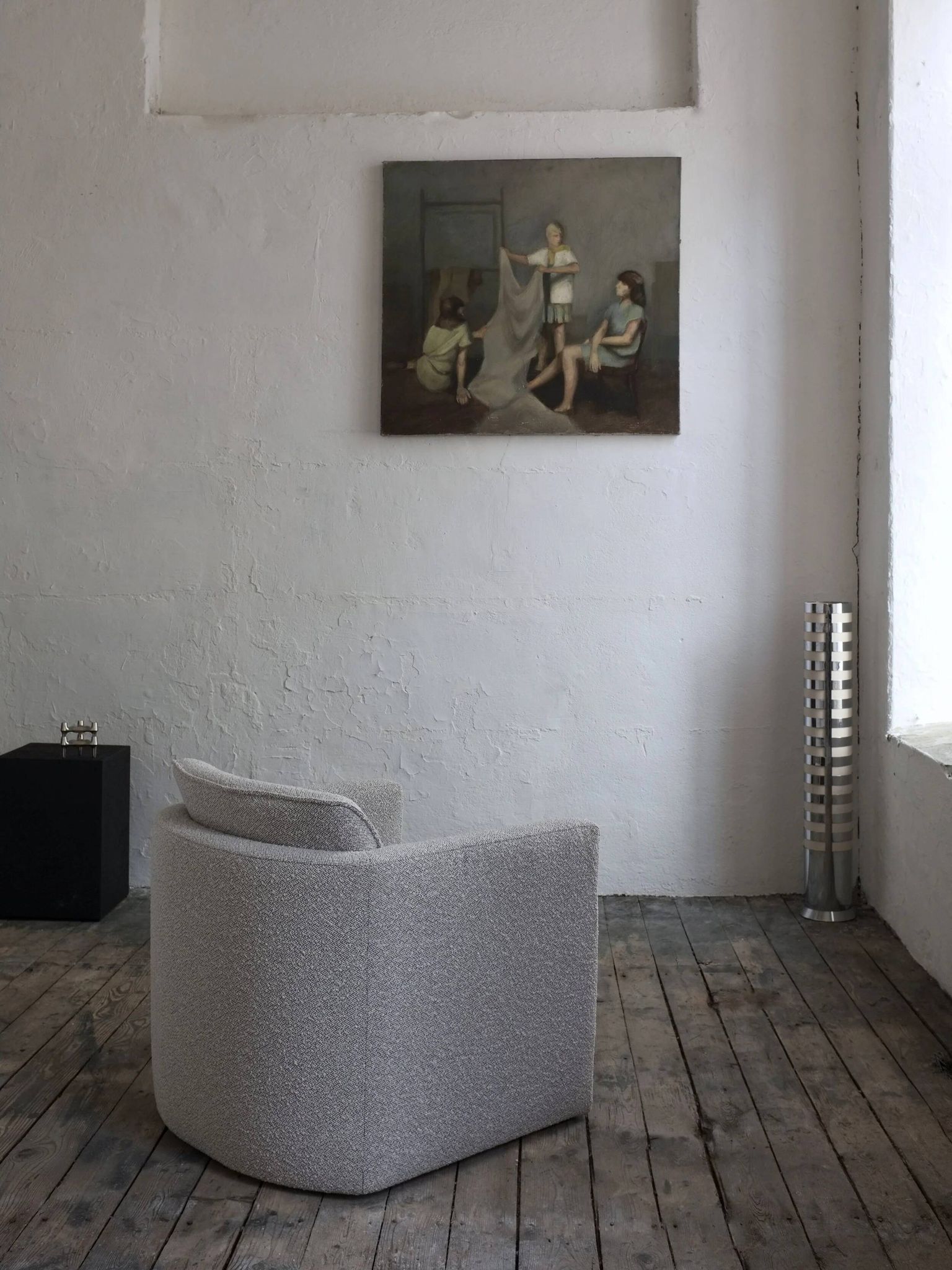 Fauteuil lounge Gray Dedar en bouclette | Années 1990
