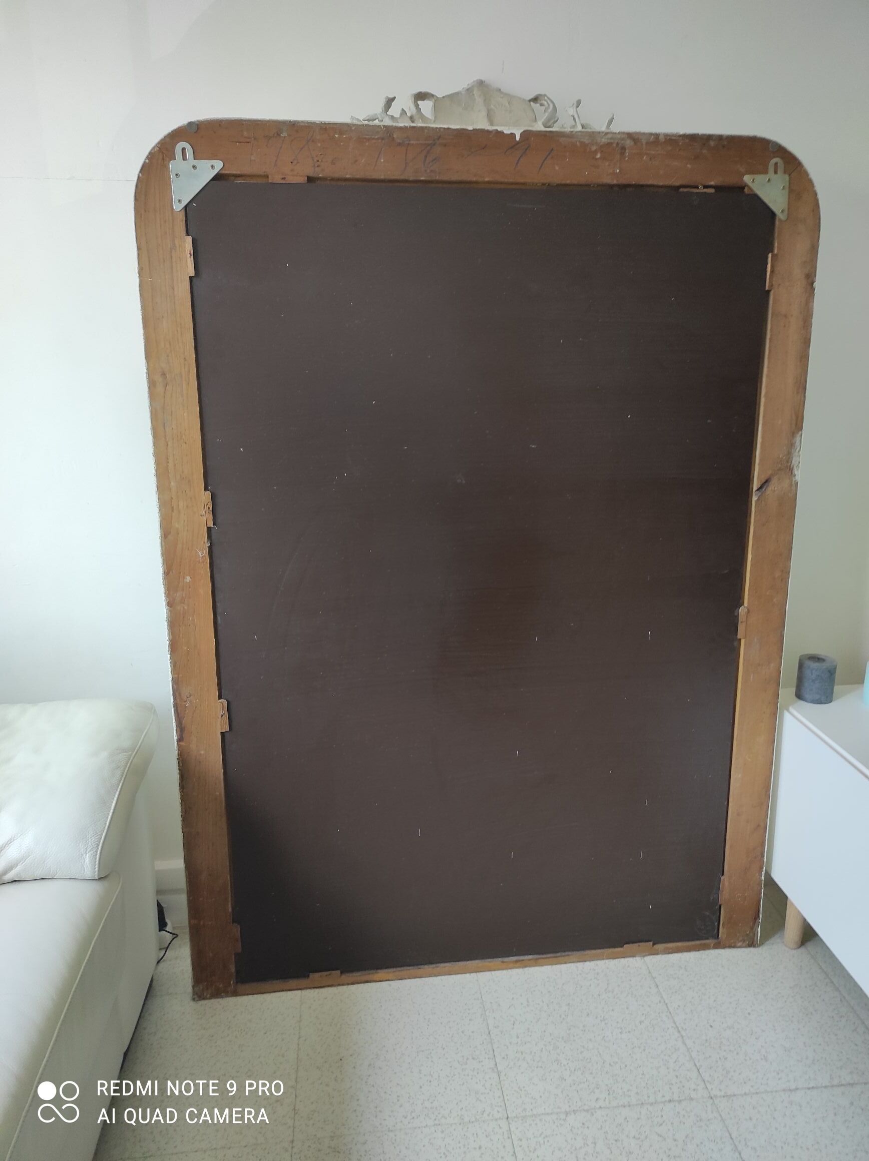 Antique pediment mirror 161/110 cm