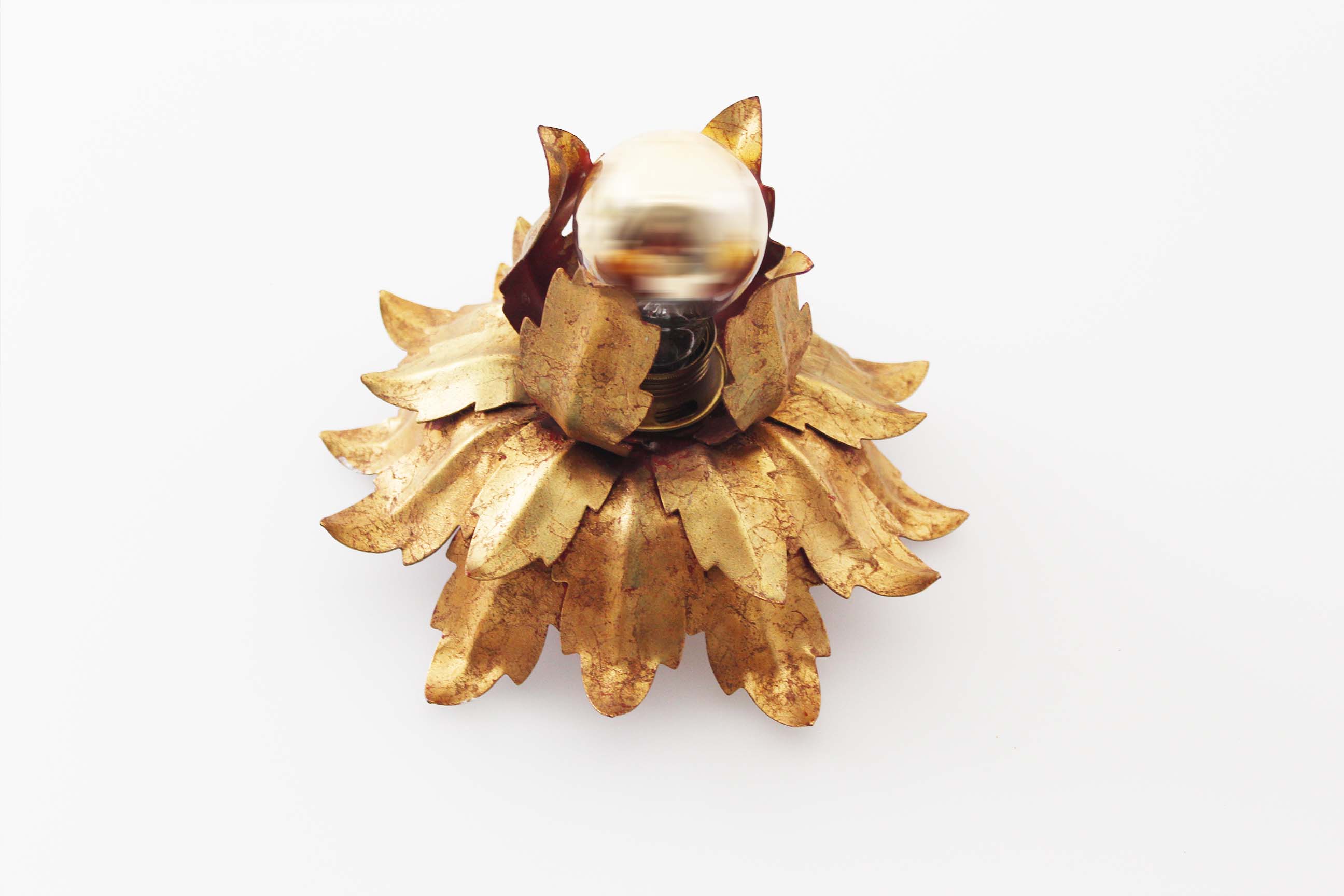 Set of three gilt Italian Florentine wall lights by Banci Firenze