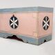 Pine chest from around 1900 with recent decorative painting in Scandinavian style.