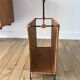 large wicker / rattan and black iron magazine rack from the 70s