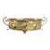 Table planter in embossed brass with floral motif late 19th century