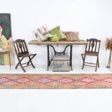 2x12 Rug For Kitchen Orange Herki Vintage Runner Rug, 73x369Cm