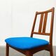 Set of Danish teak chairs from the mid-century with new Kvadrat Hallingdal cushions, 1960s.