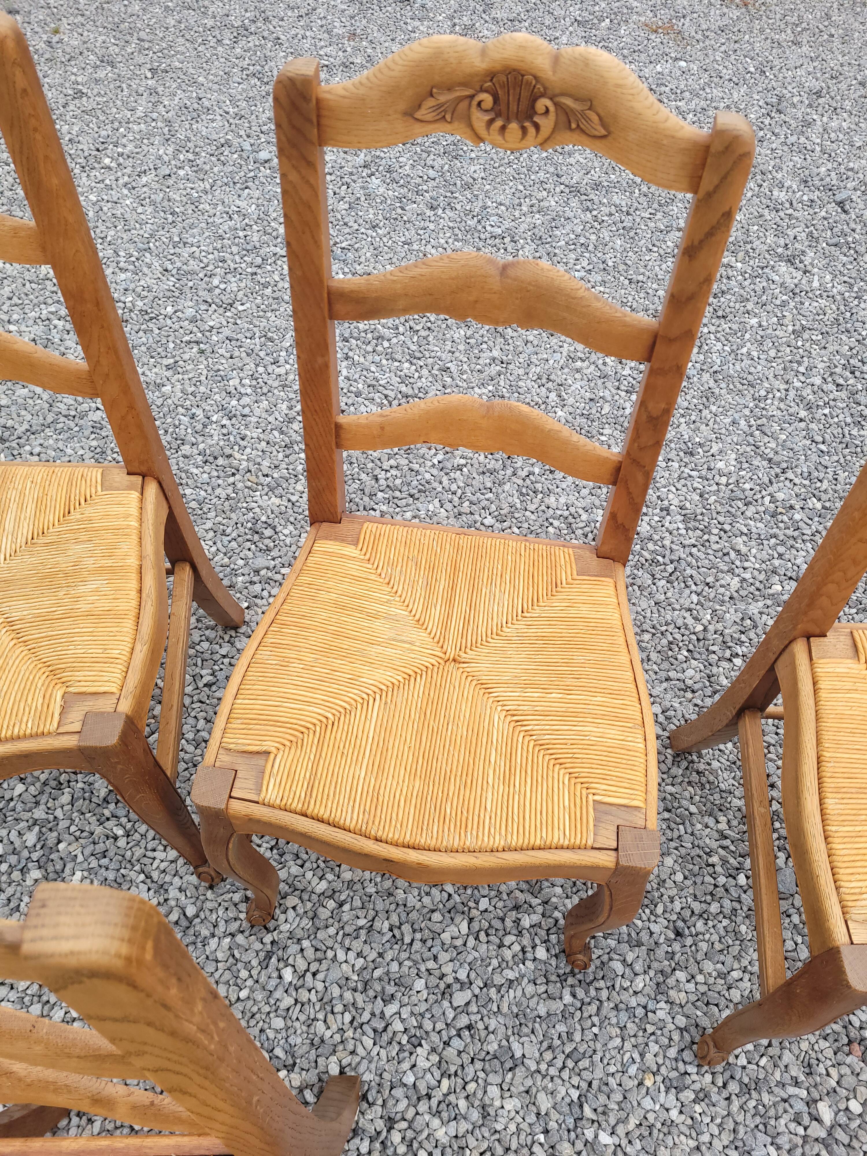 6 Louis XV style oak chairs