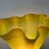 Vintage glass paste lamp with handkerchief neck