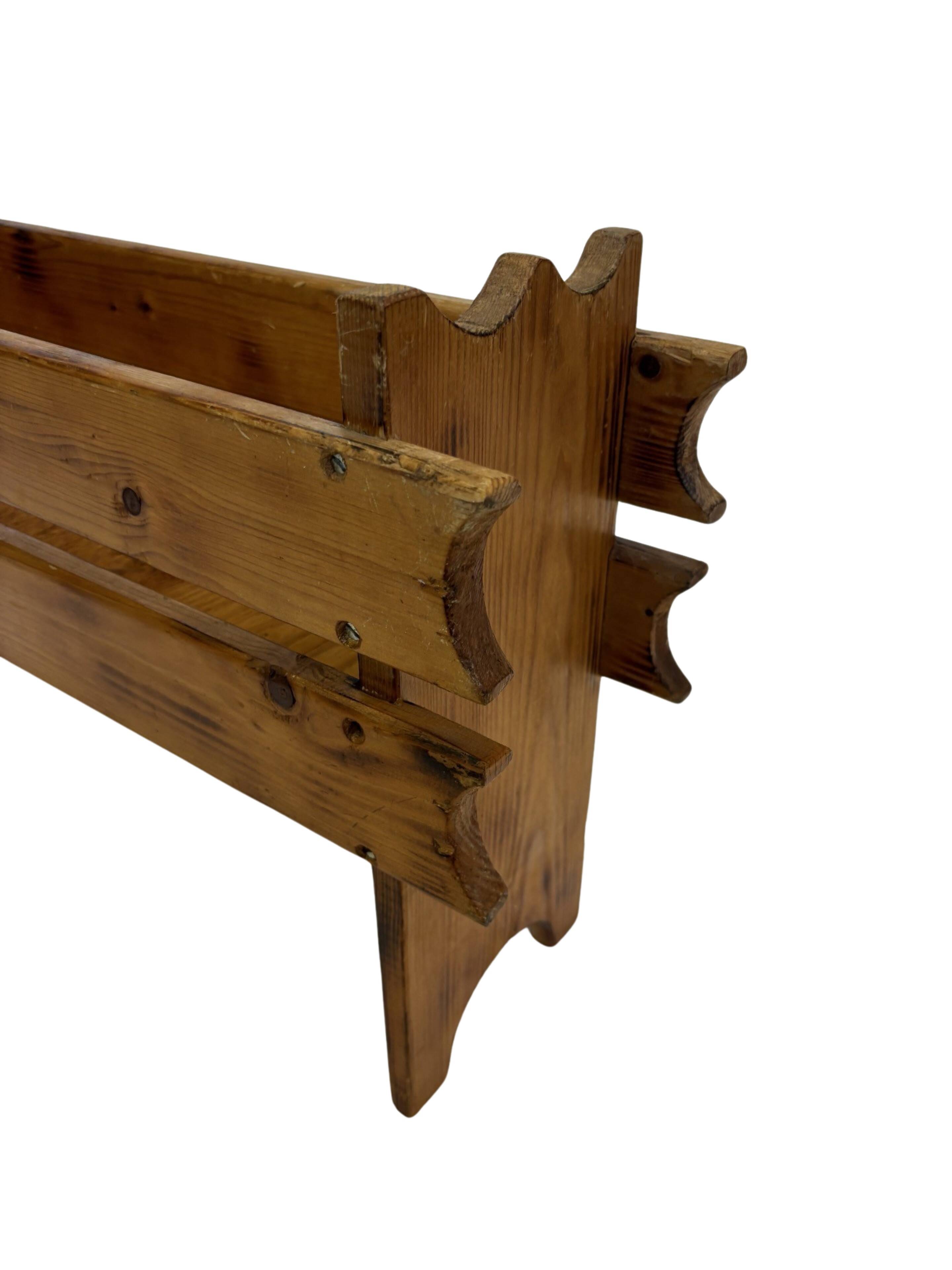 Vintage brutalist planter plant box sixties design wood