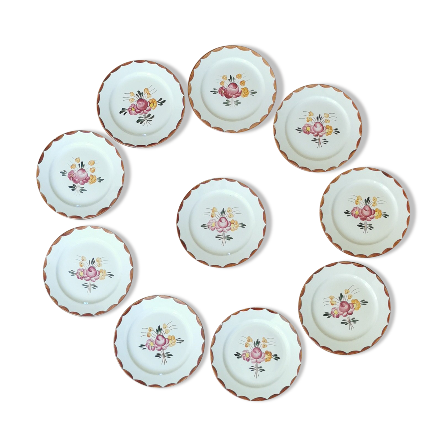 10 Longchamp dessert plates Agen model