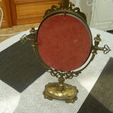 Miroir pyché en laiton doré 31x33cm