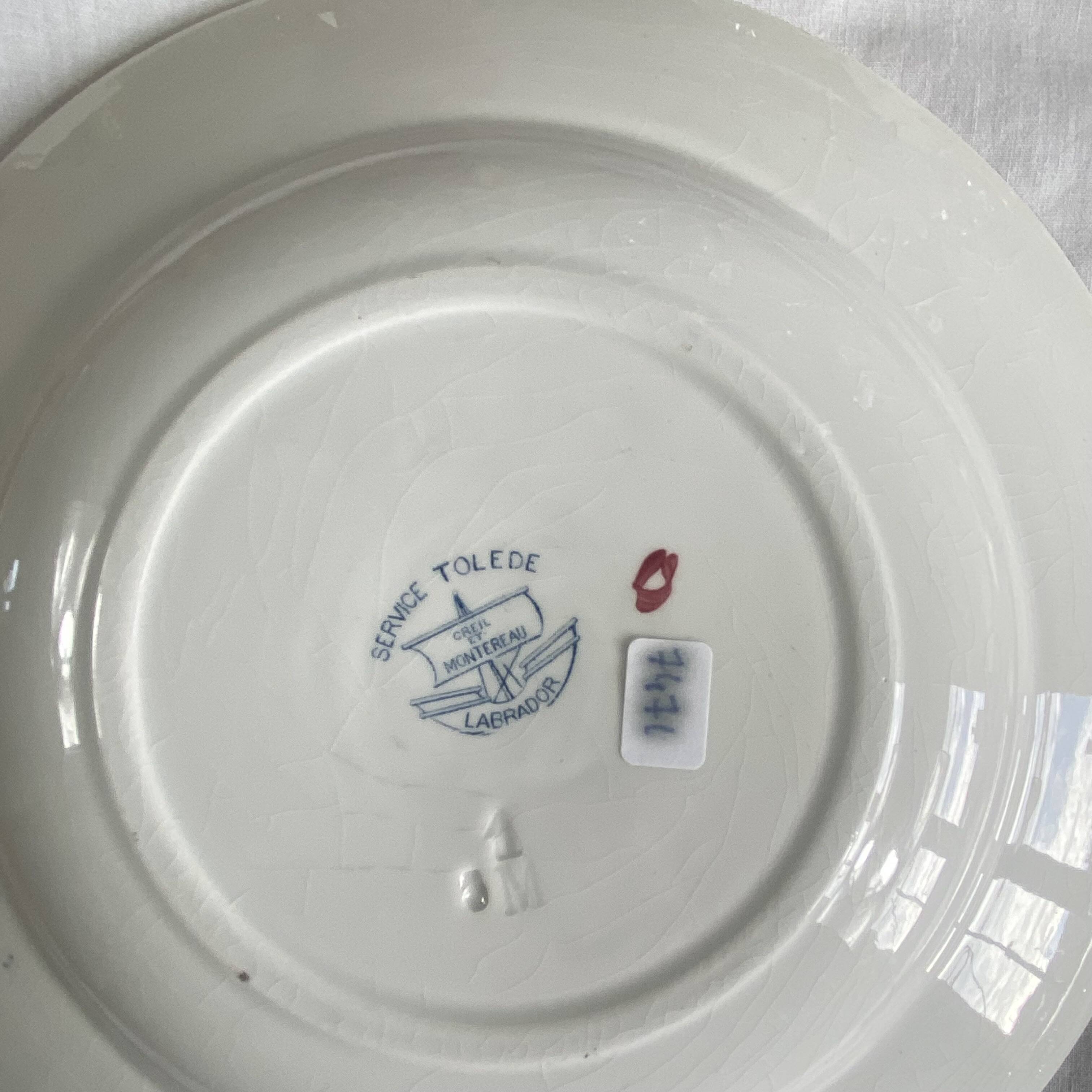 6 deep plates Creil and Montereau model Toledo in antique earthenware