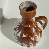 Small white and brown vase or pitcher West Germany H:15cm D:10.5cm