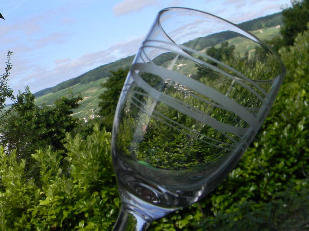 Set of 5 antique bistro glass water glasses.