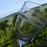 Set of 5 antique bistro glass water glasses.