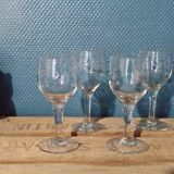 6 stemmed liqueur glasses