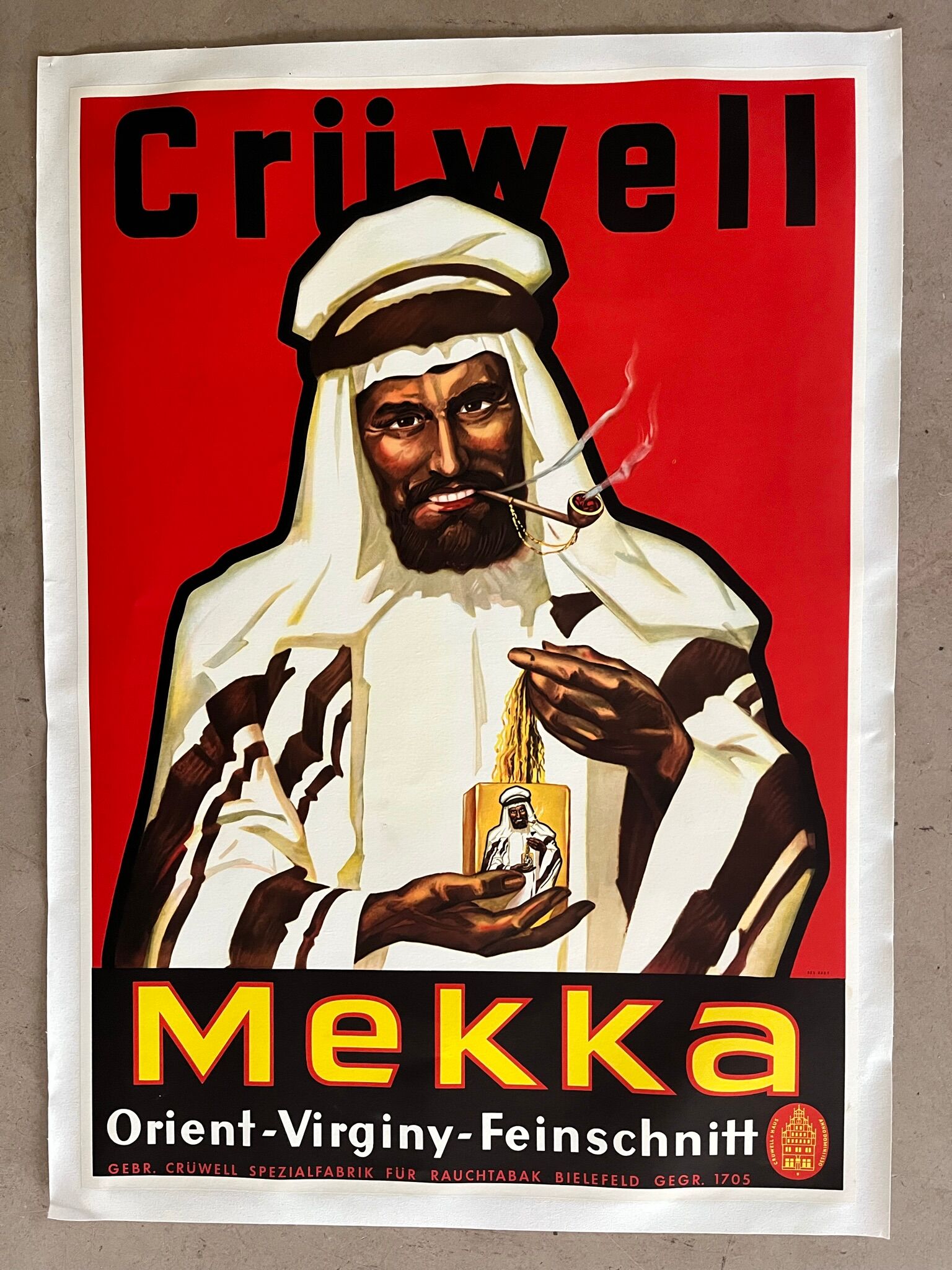 Vintage advertising poster canvas Mekka Crüwell XXth