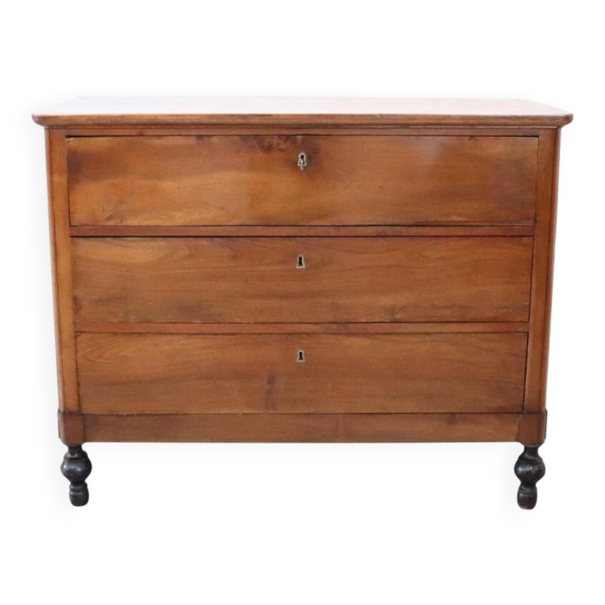 Antique Chest Of Drawers In Solid Walnut, Italy 19th Century