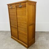 Double filing cabinet with curtains