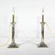 Pair of Electrified Torches in Silver Metal – Mid-19th Century