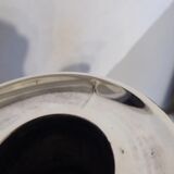 Pair of silver metal candle holders