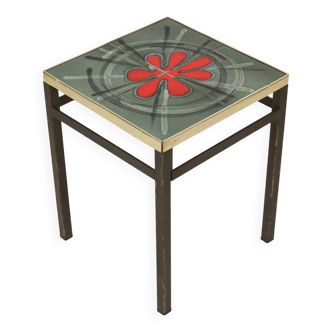 Vintage Square Ceramic Plant Table Tile Table Sixties