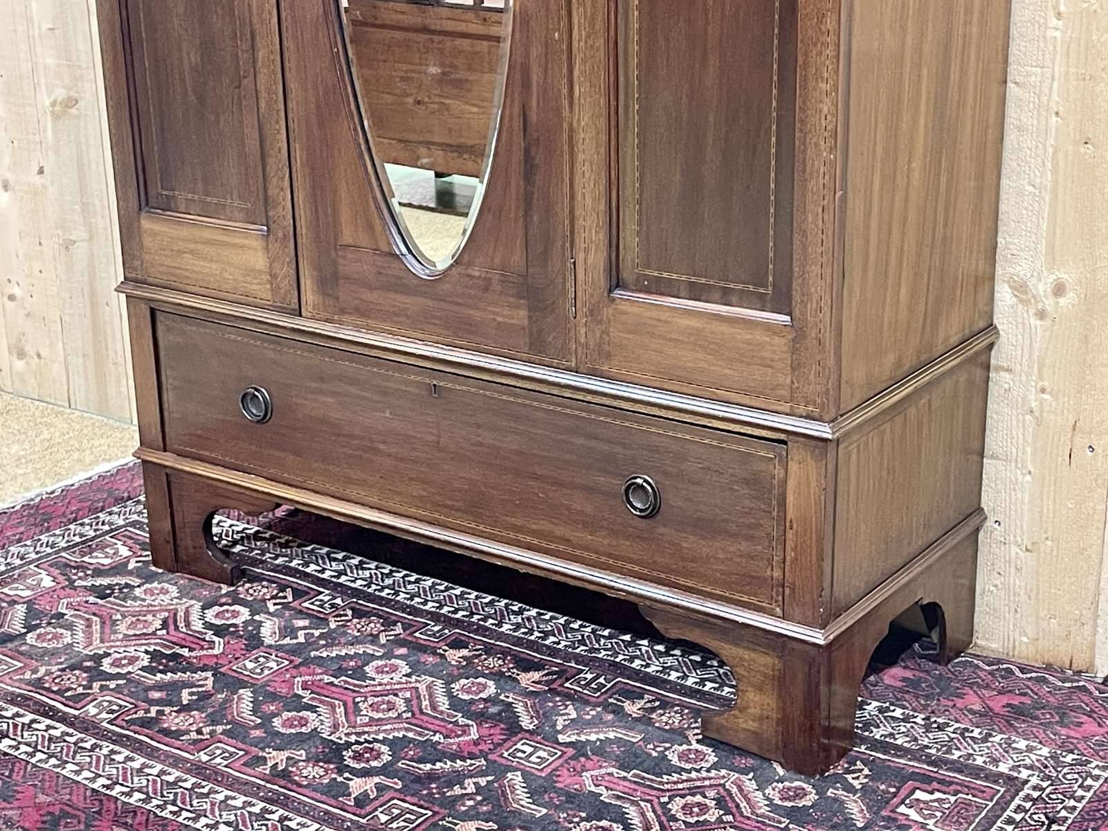 Early 20th century English wardrobe in mahogany