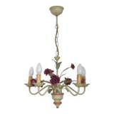 Lustre en métal à décor floral, France