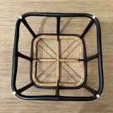 Rattan and cane ottoman or coffee table