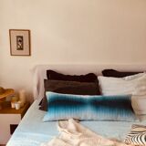 Deep and die blue watercolor cushion