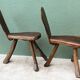 Paire de chaises brutalistes en bois brut